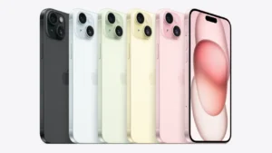iPhone 15 के सभी रंगों के वेरिएंट - ब्लैक, ब्लू, ग्रीन, येलो और पिंक